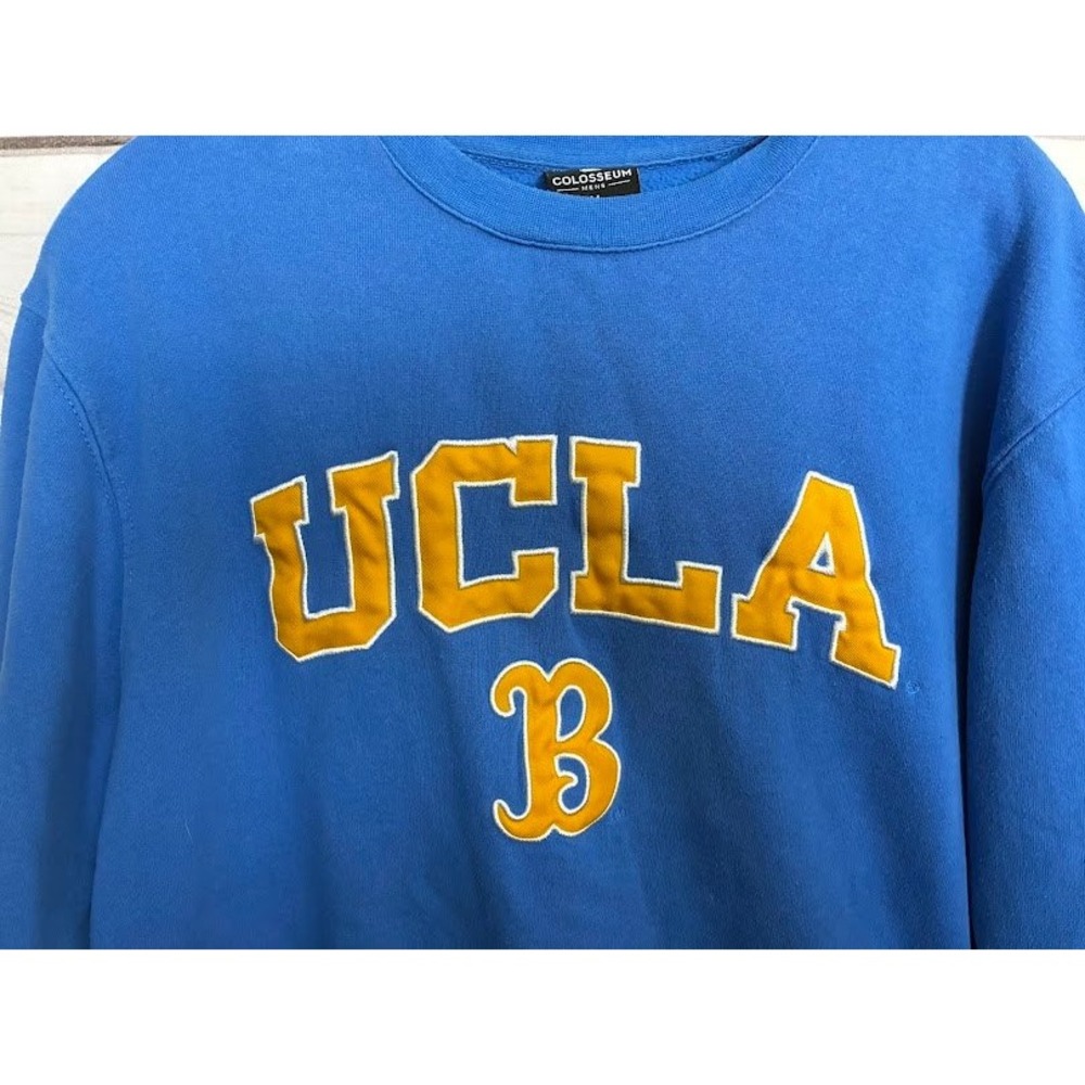 Colosseum UCLA Bruins Mens Medium Blue Crewneck Sweatshirt Tackle Twill Logo - Picture 6 of 8